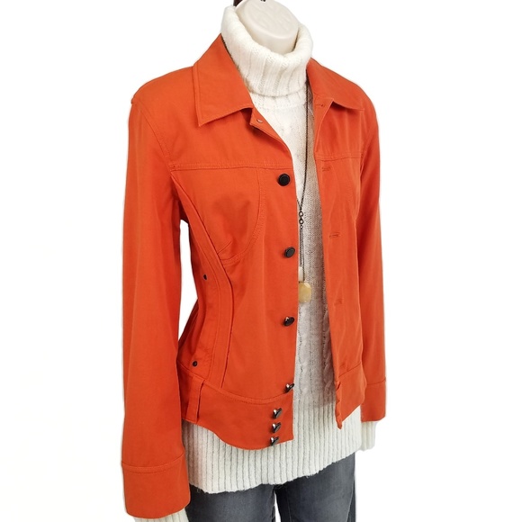 Betty Barclay Jackets & Blazers - Betty Barclay orange moto jacket